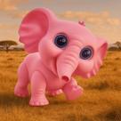 Boneco Vinil Atóxico Elefantinho Rosa Safari Animais Grande Macio Brinquedo Criança Presente