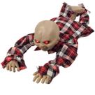 Boneco Zumbi Bebe Rastejante Halloween Dia das Bruxas Som Luz Festa Acende Olhos Sensor Movimento Susto Choro Grito