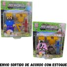 Bonecos Articulados Guerreiros MineCraft Word com Acessorios