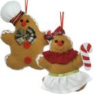 Bonecos Biscoito Ginger Pendente Enfeite Natalino 16cm 8pçs