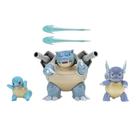Bonecos de Ação Pokémon Select Evolution - Squirtle, Wartortle e Blastoise