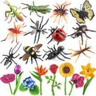 Bonecos de plantas de insetos de brinquedo, 20 peças de plástico realista para crianças Bonecos de plantas de insetos de brinquedo, 20 peças de plástico realista para crianças