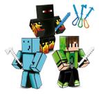Bonecos Do Jogo Mine Athos Problems Cadres 25cm 3un Craft