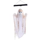 Bonecos Halloween Assustador Noiva Fantasma Com Movimento Led E som de Terror Automático Decoração Eletrônica pra Pendurar