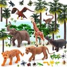 Bonecos Toy QuarenDen Rainforest com kit de cenário modelo, 49 unidades