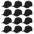 Bonés de Beisebol ZH Ajustáveis Unissex Preto Pacote com 12 Bonés de Beisebol ZH Ajustáveis Unissex Preto Pacote com 12