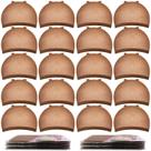 Bonés de peruca MORGLES, marrom, nylon, elástico, 20 unidades para mulheres e homens