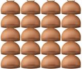 Bonés de peruca Teenitor, elástico, nylon, tom de pele, pacote com 20, marrons