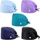 Bonés de trabalho SATINIOR em forma de cabaça cirúrgica, 5 peças (preto, roxo, azul claro, azul marinho, azul lago)