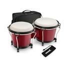 Bongô Sonata Vermelho De Madeira Maciça Tambores De 6 + 7 Com Bag