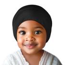 Bonnet de bebê Fittia Silky Satin para 0-6 6-18 meses preto