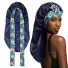 Bonnet de cabelo MBJERRY, longas tranças de cetim para dormir, azul marinho Bonnet de cabelo MBJERRY, longas tranças de cetim para dormir, azul marinho