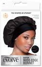 Bonnet Evolve Satin Wide Edge Black para cabelos texturizados