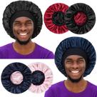 Bonnet Vidsel de seda acetinada reversível para homens e mulheres x2