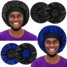 Bonnet Vidsel de seda acetinada reversível para homens e mulheres x2