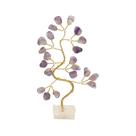 Bonsai Pedra Ametista Base Cristais - Espiritualidade Mini Árvore Prosperidade Sorte Chakras Fortalecimento