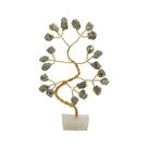 Bonsai Pedra Pirita Base Cristais - Sucesso Mini Árvore Prosperidade Sorte Chakras Fortalecimento