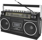 Boombox com toca-fitas CTDZLED Bluetooth 24W estéreo