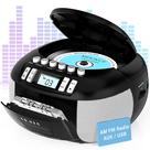Boombox Portátil Pbochi com Leitor de CD, CD-R/RW e Rádio AM/FM