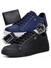 Boot Shop Kit 2 Pares Tênis Masculino Sapatênis Básico Casual Com Carteira Cinto e Relógio