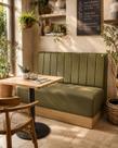 Booth Lugano Premium Design Moderno Luxo - CORANO Cor:verde AzeitonaTamano:1,20m