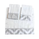 Boquinha Fralda 3 Peças Barrado - Chevron Cinza