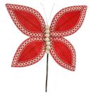 Borboleta aveludado vermelho 25cm florarte
