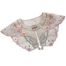 Borboleta bordada com gola falsa, gola de organza, gola feminina Borboleta bordada com gola falsa, gola de organza, gola feminina
