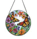 Borboleta de vitral Suncatcher Rosporxin 20 cm pendurada