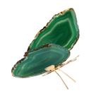 Borboleta Em Pedra Ágata Verde Banhada Borboleta Em Pedra Ágata Verde Banhada