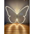 Borboleta led neon 3d 50x35cm em acrilico