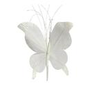 Borboleta Pick Natal Branca Full Glitter Luxo 23cm - Magizi Borboleta Pick Natal Branca Full Glitter Luxo 23cm - Magizi