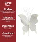 Borboleta Pick Natal Branca Full Glitter Luxo 23cm - Magizi Borboleta Pick Natal Branca Full Glitter Luxo 23cm - Magizi