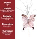 Borboleta Pick Natal Rosê Full Glitter Luxo 23cm - Magizi