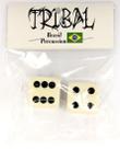 Borboleta Tribal Percussion Dados Brancos para Estantes de Prato 8mm Kit com 2 Unidades
