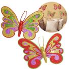 Borboletas Brilhantes Douradas Kit com 8 Peças Decorativas
