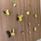 Borboletas Decorativas em Acrílico Espelhado Dourado 3D Kit para Parede Decoração Moderna e Delicada