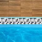 Borda De Vinil Para Piscina Faixa Adesiva 1mx10cm 12und alx08 preto e branco