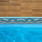 Borda De Vinil Para Piscina Faixa Adesiva 1mx30cm 10und coqueiros