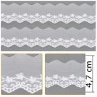 Bordado Inglês em Tule BT007 001 Branco - 4,5 cm