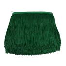 Borla de renda com acabamento em franjas com 15 cm de largura e 9 m de comprimento, poliéster verde Borla de renda com acabamento em franjas com 15 cm de largura e 9 m de comprimento, poliéster verde