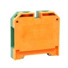 Borne Terra com Capa MGB35/35 para Trilho TS35 35mm Laranja e Verde Metaltex