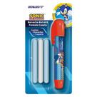 Borracha Caneta Sonic c/ 3 Refil Colorido - Leo&Leo