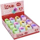 Borracha Colorida Love Refresh com Perfume de Amoras - 4 Modelos - Display com 36 Unidades