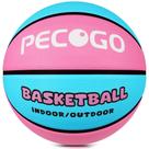 Borracha de basquete PECOGO, tamanho 6, 28,5 polegadas, interior e exterior, rosa, azul