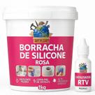 Borracha De Silicone 1kg Rosa Flexível Catalisador Ideal para artesanato e resina