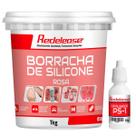 Borracha De Silicone Rosa Média Flexibilidade para Moldes Com Catalisador (1,030 Kg)