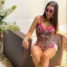 Bory renda estampa animal print