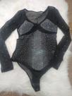 Bory tule, com bojo bordado em pedraria na cor preto tamanho Mo Bory tule, com bojo bordado em pedraria na cor preto tamanho Mo