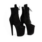 Bota BASTET Preta Microfibra Salto 20cm (8") para Pole Dance Cor:PretoTamanho:BRA 37-38 (EUR 39)